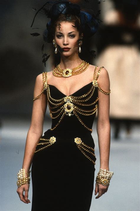 chanel black and gold chain dress|Classic .